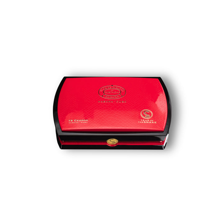 Partagas Year of the Snake Cedros Zigarrenkiste mit traditionellem Partagas-Design und limitierter Sondereditions-Banderole