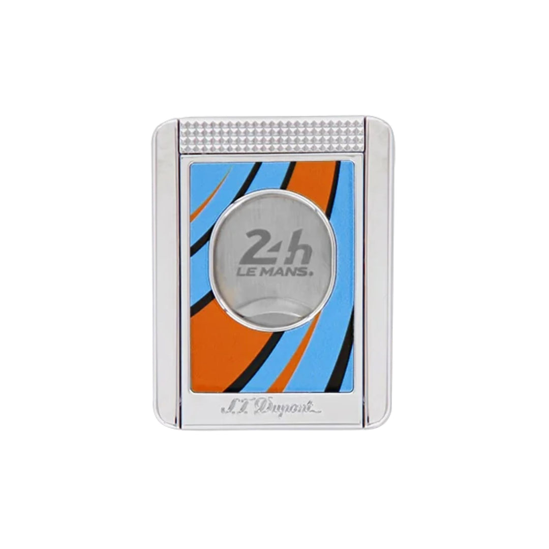 S.T. Dupont 24h Le Mans Cigar Stand Cutter in silber und blau kaufen bei Zigarren Herzog.