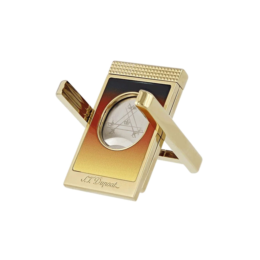 S.T. Dupont Cigar Stand Cutter Montechristo Le Crepuscule in gold und rot kaufen bei Zigarren Herzog.