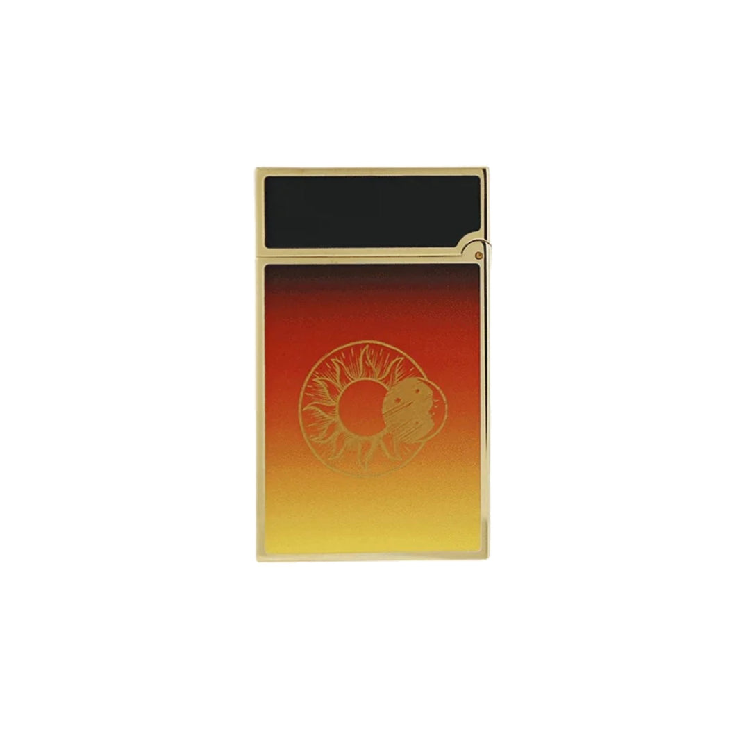 S.T. Dupont Ligne 2 Feuerzeug Montechristo Le Crepuscule in gold und rot kaufen bei Zigarren Herzog.