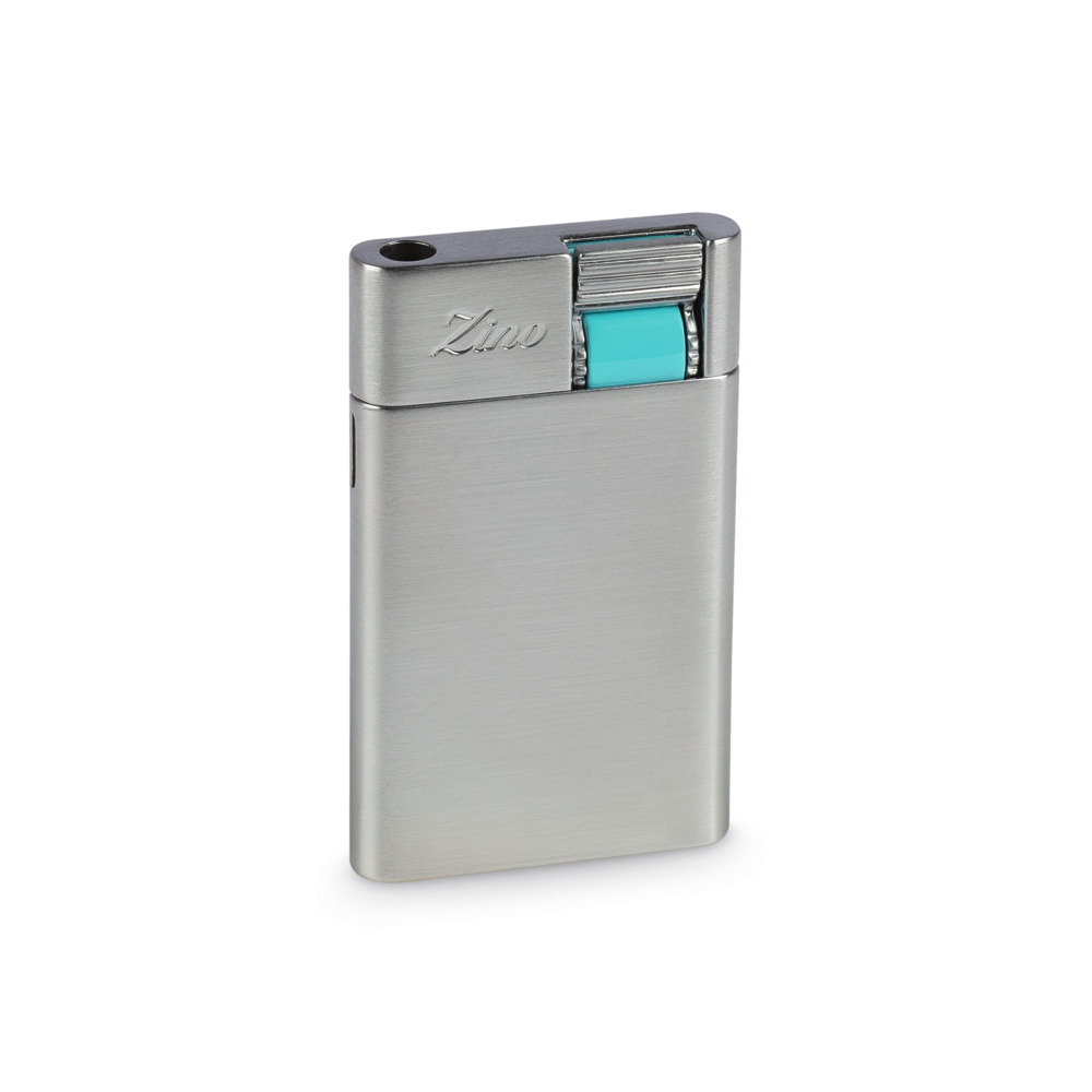 Zino_ZS_Feuerzeug_SILBER_CYAN_01 ZINO - ZM Jetflame-Feuerzeug